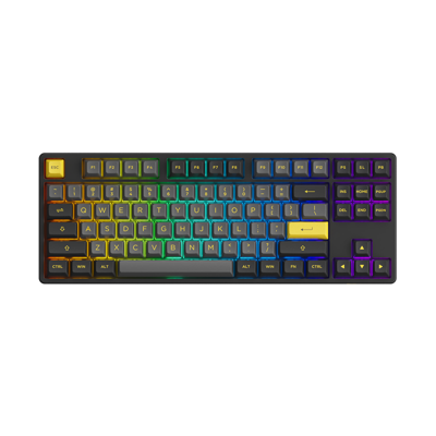 KEYBOARD (คีย์บอร์ด) AKKO 5087B PLUS BLACK&GOLD (AKKO V3 CREAM YELLOW SWITCH ) (EN)