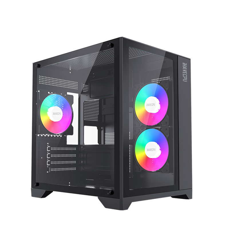 CASE (เคส) iHAVECPU INFINITY MINI (BLACK)(mATX) (1Y)
