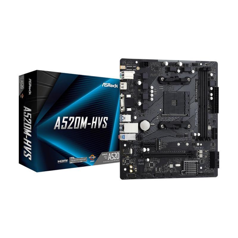 MAINBOARD (เมนบอร์ด)(AM4) ASROCK A520M-HVS (3Y)