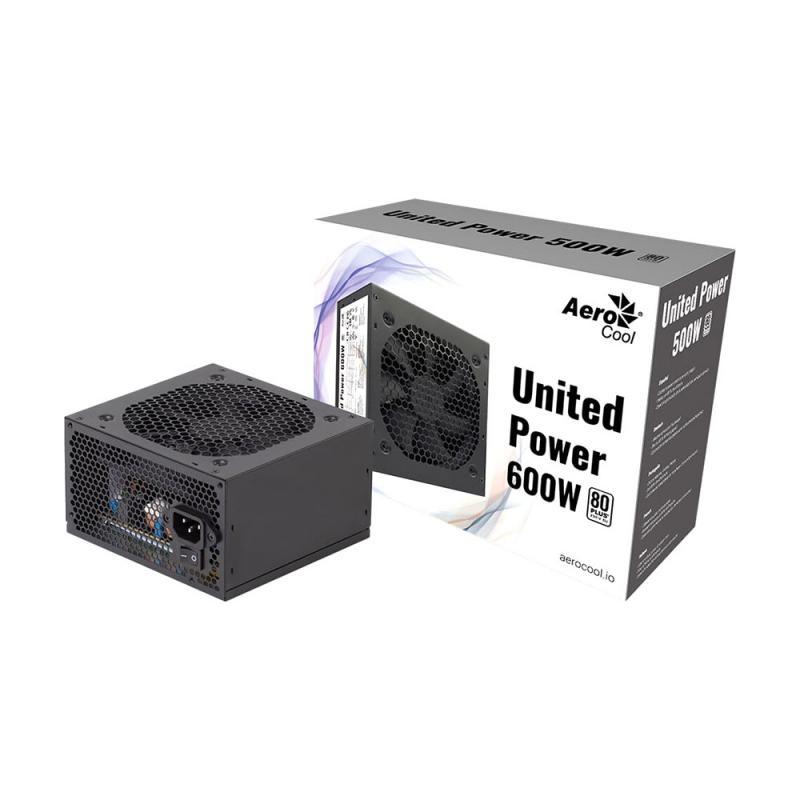 PSU (อุปกรณ์จ่ายไฟ) AEROCOOL UNITED POWER 600W (80+WHITE) (3Y)