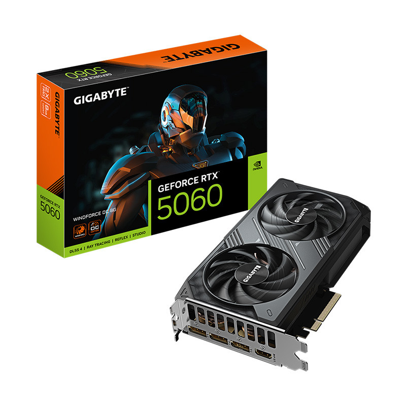 VGA(การ์ดจอ) GIGABYTE GEFORCE RTX 5060 WINDFORCE OC 8G - 8GB GDDR7 (GV-N5060WF2OC-8GD) (3Y)