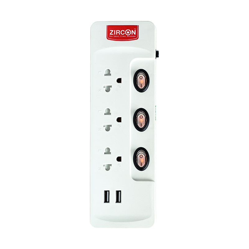 EXTENSION SOCKET (ปลั๊กไฟ) ZIRCON ZC-103/2U (3เมตร) (3Y)
