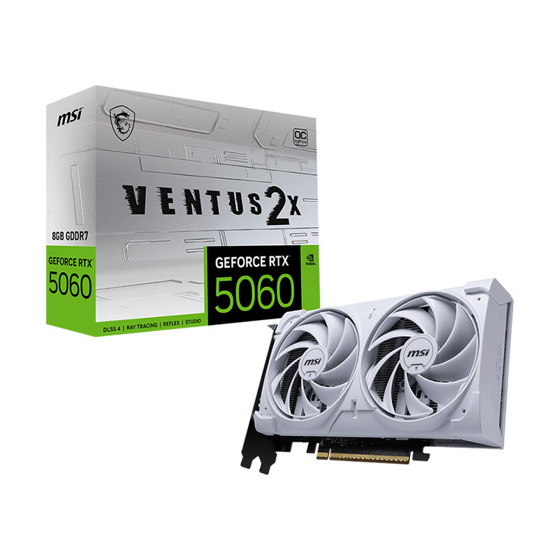 VGA(การ์ดจอ) MSI GEFORCE RTX 5060 VENTUS 2X OC WHITE 8G - 8GB GDDR7 (3Y)