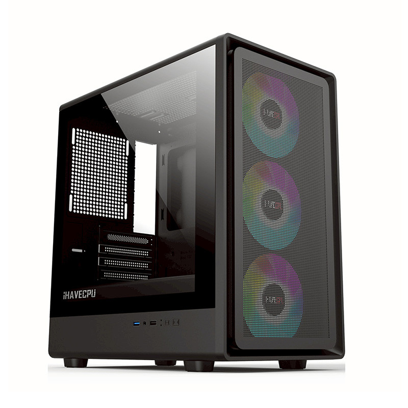 CASE (เคส) iHAVECPU IHC R06 ARGB (BLACK)(mATX) (1Y)
