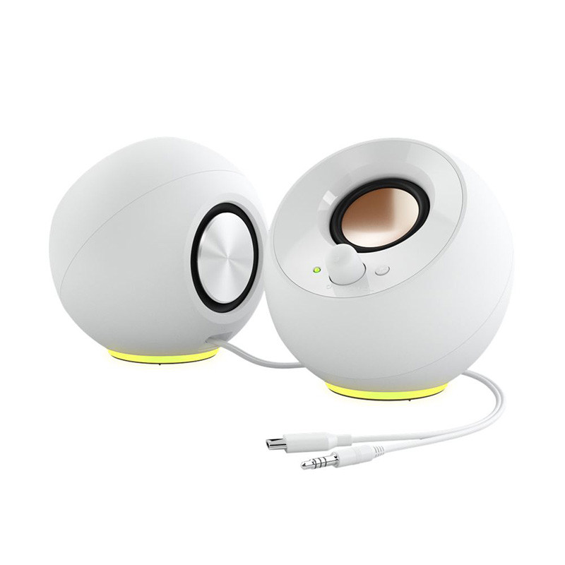 SPEAKER (ลำโพง) CREATIVE PEBBLE SE - 2.0 USB-C POWERED PC SPEAKERS WITH RGB LIGHTING (WHITE) (1Y)