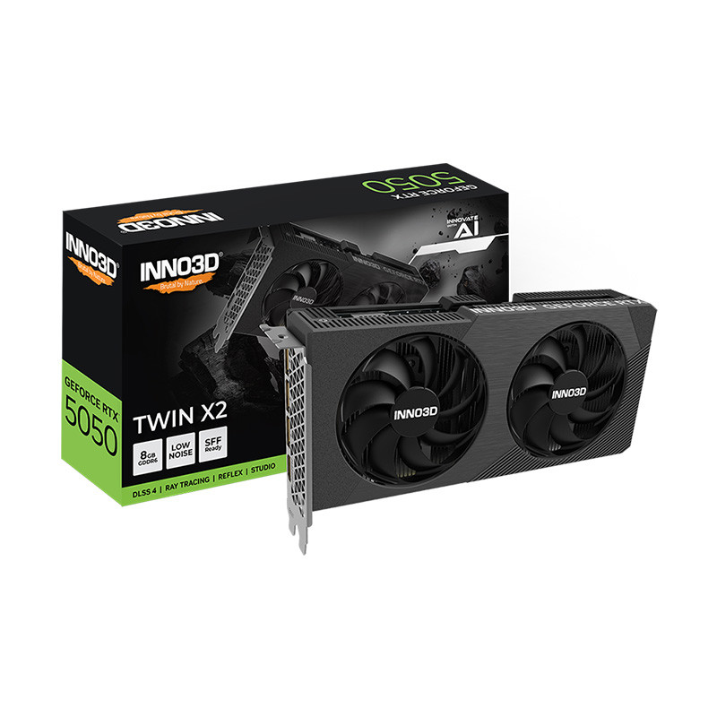 VGA(การ์ดจอ) INNO3D GEFORCE RTX 5050 TWIN X2 - 8GB GDDR6 (N50502-08D6-174071N) (3Y)