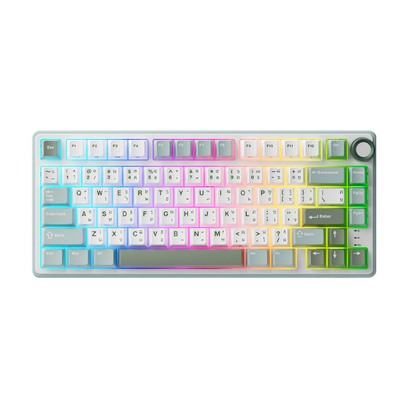 KEYBOARD (คีย์บอร์ด) ROYAL KLUDGE RK R75 SINGLE-MODE SKYCYAN (K SILVER SWITCH) (EN/TH) (2Y)