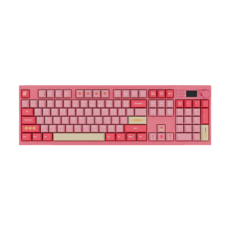 KEYBOARD (คีย์บอร์ด) LOGA BASE 104 : STRAWBERRY CHEESE CAKE WIRELESS (NOM-YEN LINEAR SWITCH) (EN/TH) (2Y)