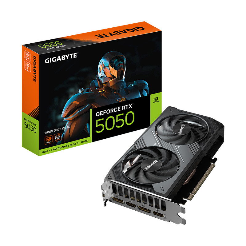 VGA(การ์ดจอ) GIGABYTE GEFORCE RTX 5050 WINDFORCE OC 8G - 8GB GDDR6 (GV-N5050WF2OC-8GD) (3Y)