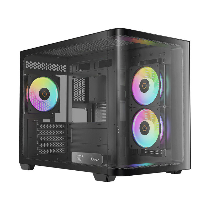 CASE (เคส) OCYPUS IOTA C50 CURVE ARGB (BLACK)(mATX) (3Y)