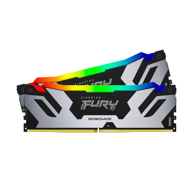 RAM (แรม) KINGSTON FURY RENEGADE RGB 32GB (16x2) DDR5 6400MHz (BLACK-SILVER)(KF564C32RSAK2-32) (LT)
