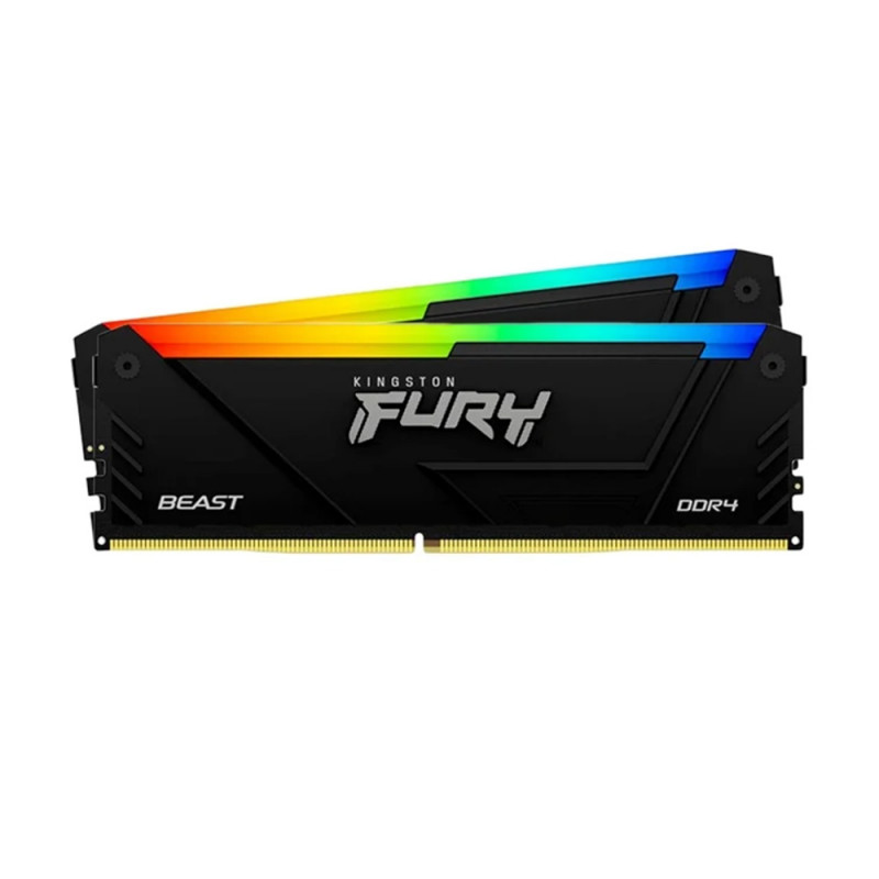 RAM (แรม) KINGSTON FURY BEAST 16GB (8x2) DDR4 3200MHz RGB BLACK (KF432C16BB2AK2/16WP) (LT)
