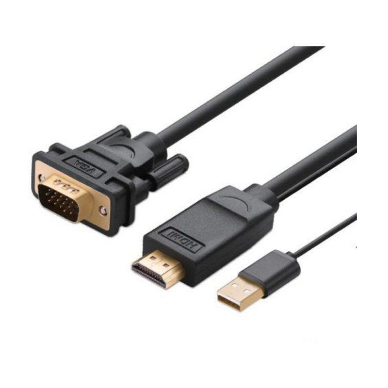CABLE (สายจอมอนิเตอร์) UGREEN HDMI TO VGA 1.5 METER [30449] (2Y)