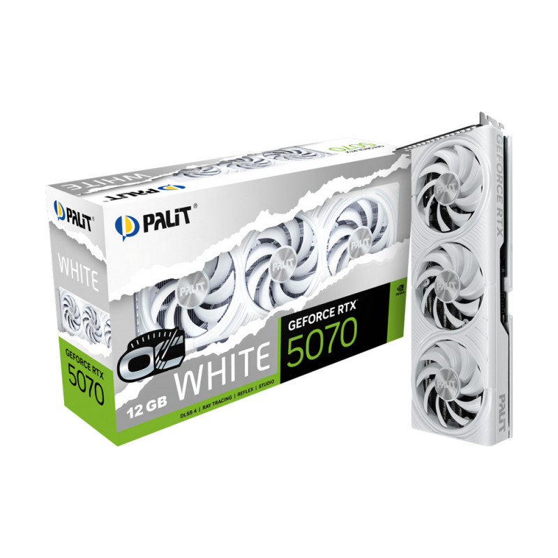 VGA(การ์ดจอ) PALIT GEFORCE RTX 5070 WHITE OC - 12GB GDDR7 (NE75070U19K9-GB2050W) (3Y)
