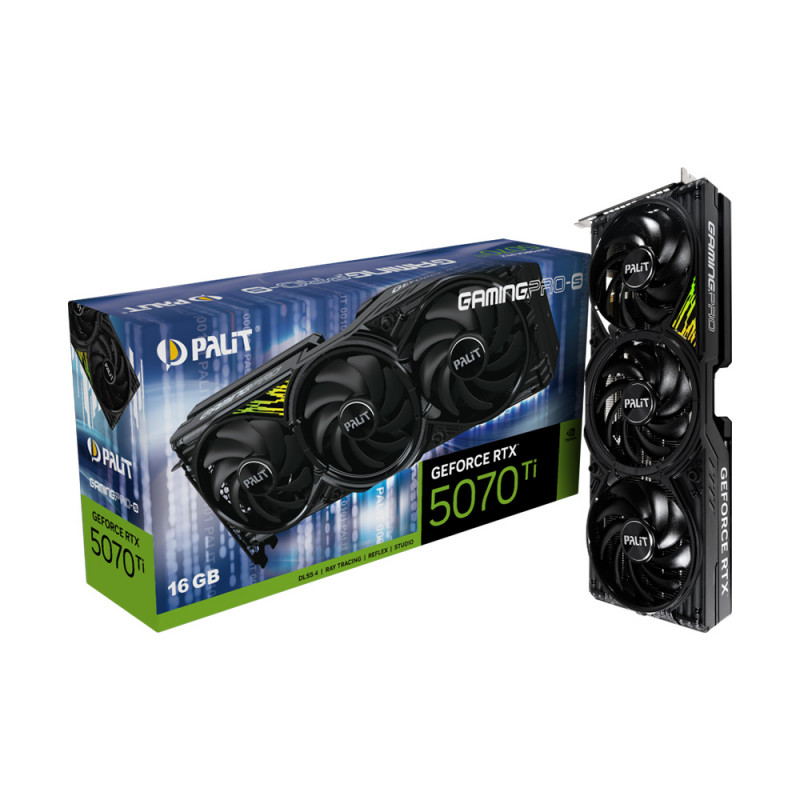 VGA(การ์ดจอ) PALIT GEFORCE RTX 5070 TI GAMING PRO-S - 16GB GDDR7 (NE7507T019T2-GB2031U) (3Y)
