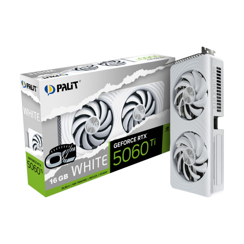 VGA(การ์ดจอ) PALIT GEFORCE RTX 5060 TI WHITE OC - 16GB GDDR7 (NE7506TU19T1-GB2061M) (3Y)
