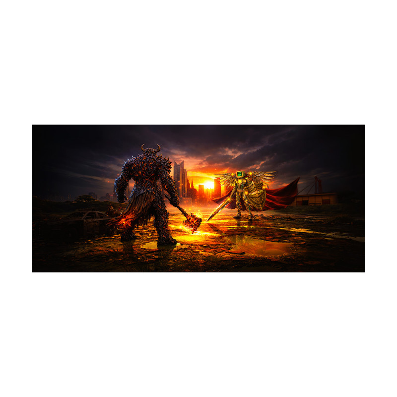 MOUSE PAD (แผ่นรองเมาส์) iHAVECPU MP012 FIRE WAR (900 x 400 x 3 mm)