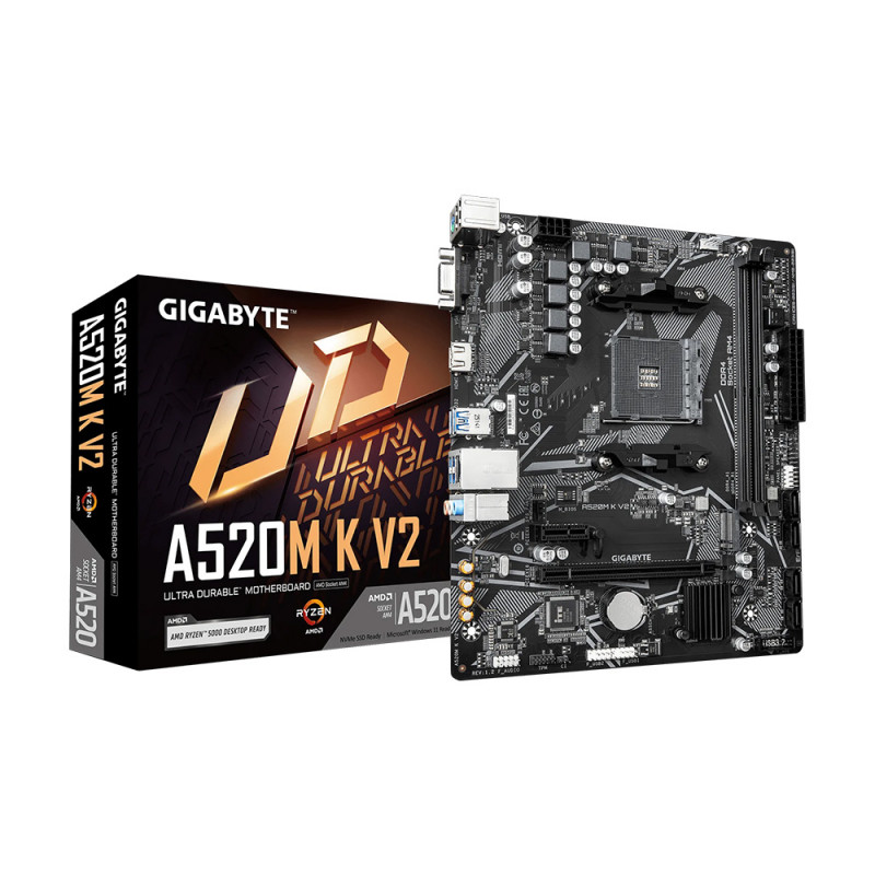 MAINBOARD (เมนบอร์ด)(AM4) GIGABYTE A520M K V2 (REV.1.2) (3Y)