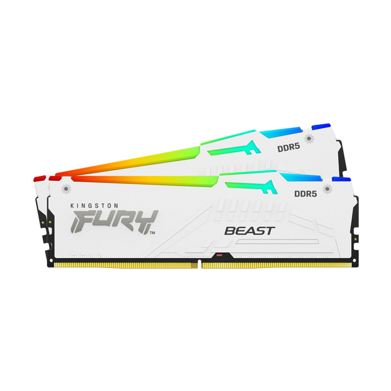 RAM (แรม) KINGSTON FURY BEAST RGB EXPO 64GB (32x2) DDR5 6400MHz WHITE (KF564C32BWEAK2-64) (LT)