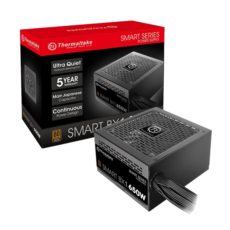 PSU (อุปกรณ์จ่ายไฟ) THERMALTAKE SMART BX1 650W (80+BRONZE) (5Y)