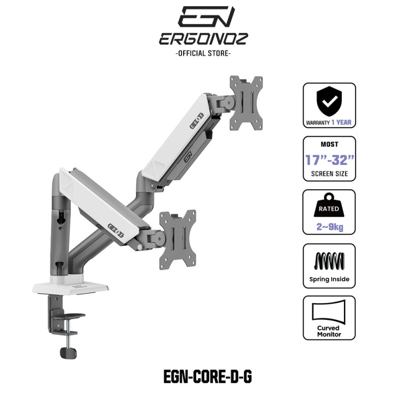 MONITOR ARM (ขายึดจอคอม) ERGONOZ EGN-CORE-D-G  (1Y)