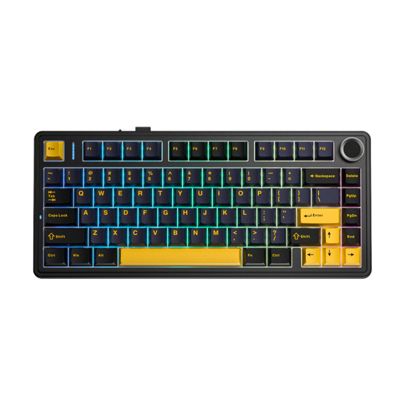 KEYBOARD (คีย์บอร์ด) AULA F75 (THUNDER BLACK) 3IN1 WIRELESS [GRAYWOOD V3 SWITCH] (EN/TH) (2Y)