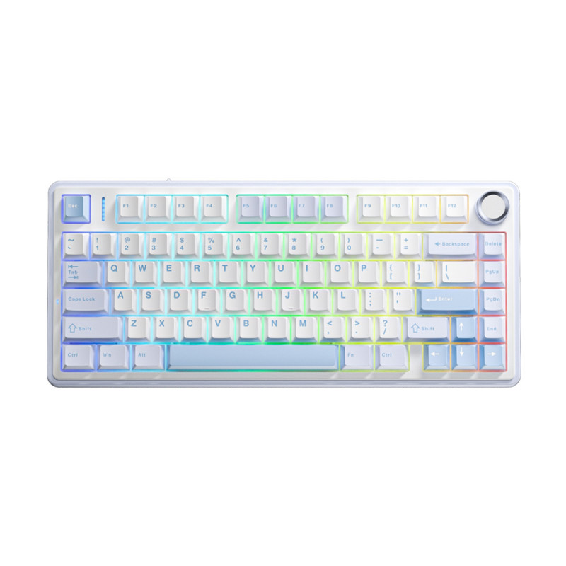 KEYBOARD (คีย์บอร์ด) AULA F75 (SEA SALT BLUE) 3IN1 WIRELESS [GRAYWOOD V3 SWITCH] (EN/TH) (2Y)