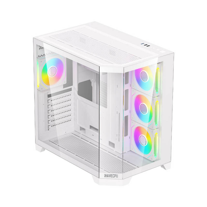 CASE (เคส) iHAVECPU CRYSTAL Z6 (WHITE)(ATX) (1Y)