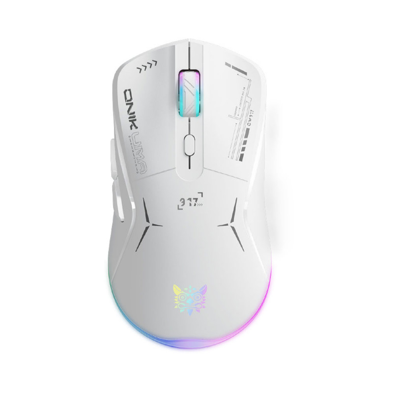 MOUSE (เมาส์) ONIKUMA OKAMI DUAL MODE GAMING MOUSE : WHITE (2Y)
