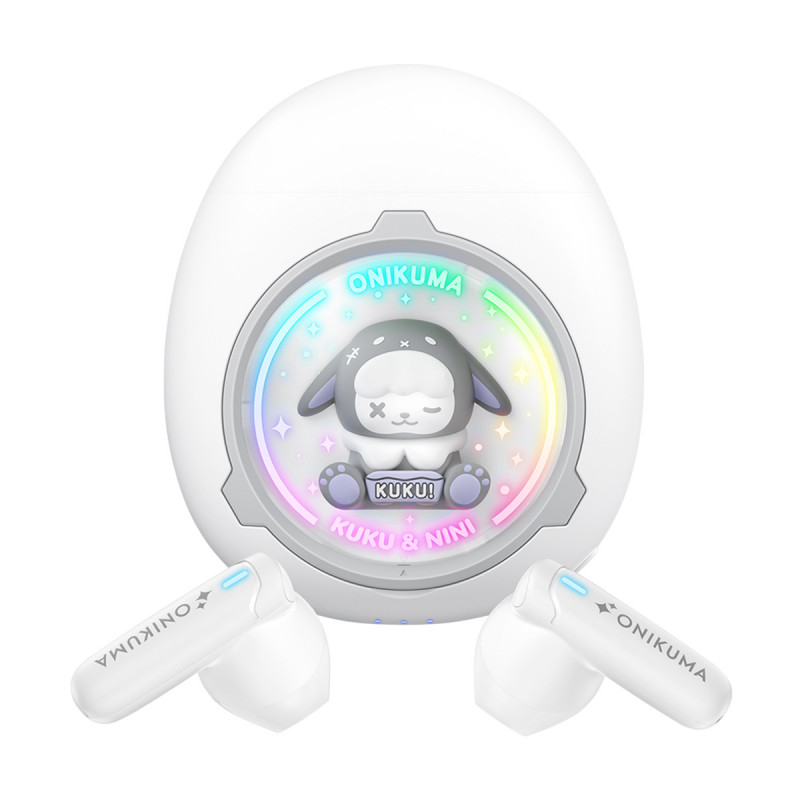 HEADSET (หูฟัง) ONIKUMA T302 KUKU & NINI TWS EARPHONE (WHITE) (2Y)