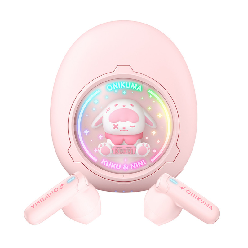 HEADSET (หูฟัง) ONIKUMA T302 KUKU & NINI TWS EARPHONE (PINK) (2Y)