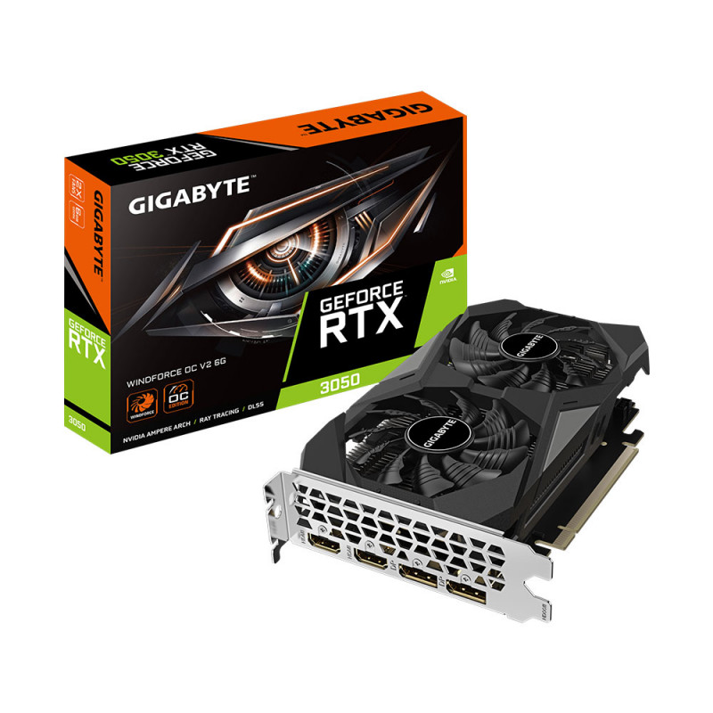 VGA(การ์ดจอ) GIGABYTE GEFORCE RTX 3050 WINDFORCE OC V2 6G - 6GB GDDR6 (GV-N3050WF2OCV2-6GD) (3Y)