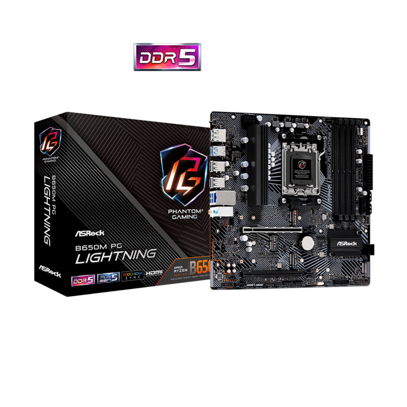 MAINBOARD (เมนบอร์ด)(AM5) ASROCK B650M PG LIGHTNING DDR5 (3Y)