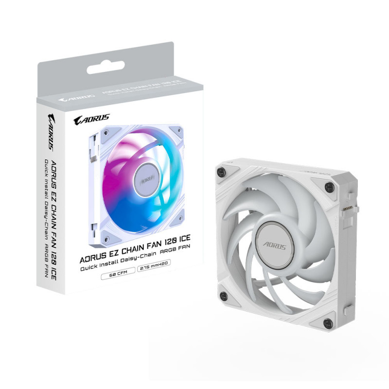 FAN (พัดลม) GIGABYTE AORUS EZ CHAIN 120 WHITE PACK1 (2Y)