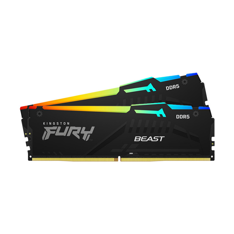 RAM (แรม) KINGSTON FURY BEAST RGB 32GB (16x2) DDR5 5600MHz BLACK (KF556C40BBAK2-32) (LT)