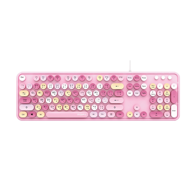 KEYBOARD (คีย์บอร์ด) MOFII SWEET K WIRED RETRO KEYBOARD (LIPPINK) (EN/TH) (1Y)