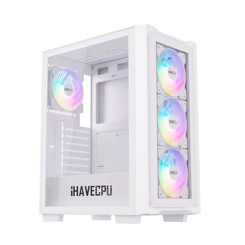 CASE (เคส) iHAVECPU IHC 301TG (WHITE)(ATX)