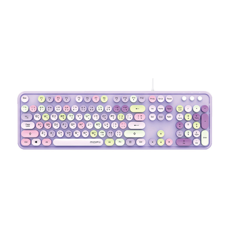 KEYBOARD (คีย์บอร์ด) MOFII SWEET K WIRED RETRO KEYBOARD (LIPPURPLE) (EN/TH) (1Y)