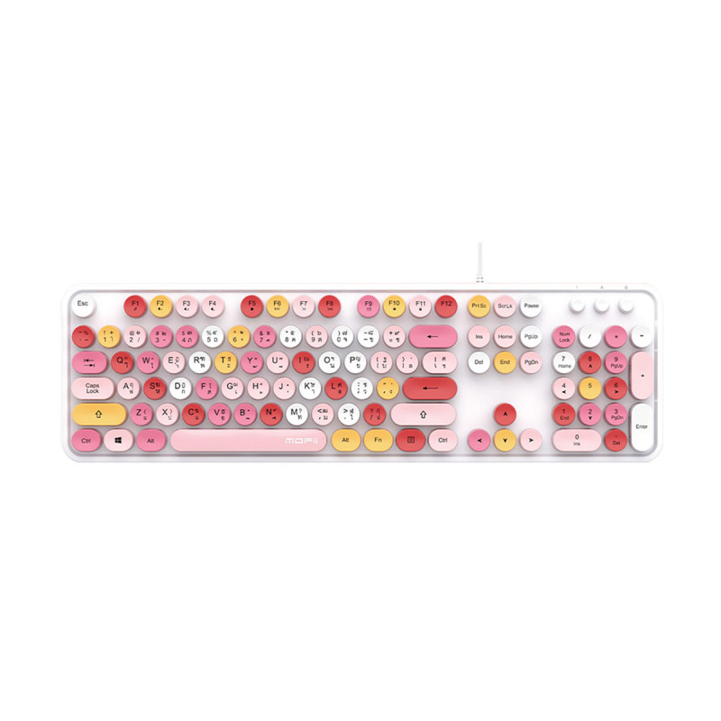 KEYBOARD (คีย์บอร์ด) MOFII SWEET K WIRED RETRO KEYBOARD (LIPWHITE) (EN/TH) (1Y)