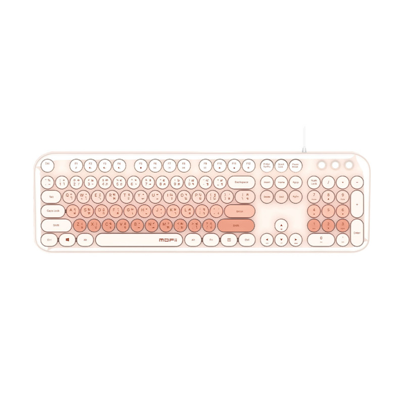 KEYBOARD (คีย์บอร์ด) MOFII LOVE ME ILLUMINATE WIRE KEYBOARD (MILKTEA) (EN/TH) (1Y)