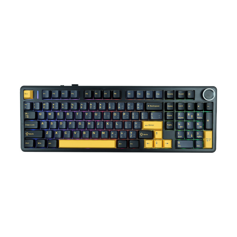 KEYBOARD (คีย์บอร์ด) AULA F99 PRO THUNDER BLACK (BLACK/DARKBLUE/ORANGE) STAR VECTOR SWITCH (EN/TH) (2Y)