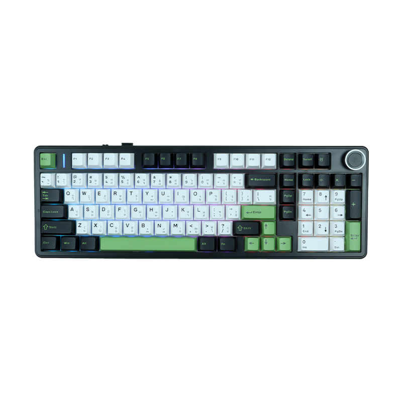 KEYBOARD (คีย์บอร์ด) AULA F99 PRO BLACK MATCHA (GRAY/WHITE/GREEN) STAR VECTOR SWITCH (EN/TH) (2Y)