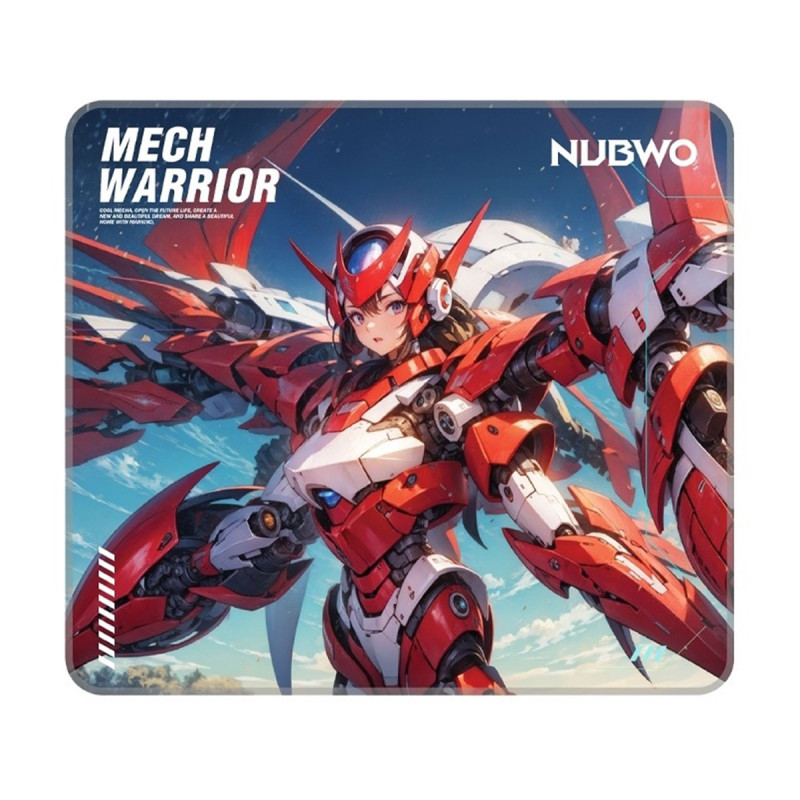 MOUSE PAD (แผ่นรองเมาส์) NUBWO MOUSEPAD NP643 RED CYBORG SIZE M (450x400x3MM)