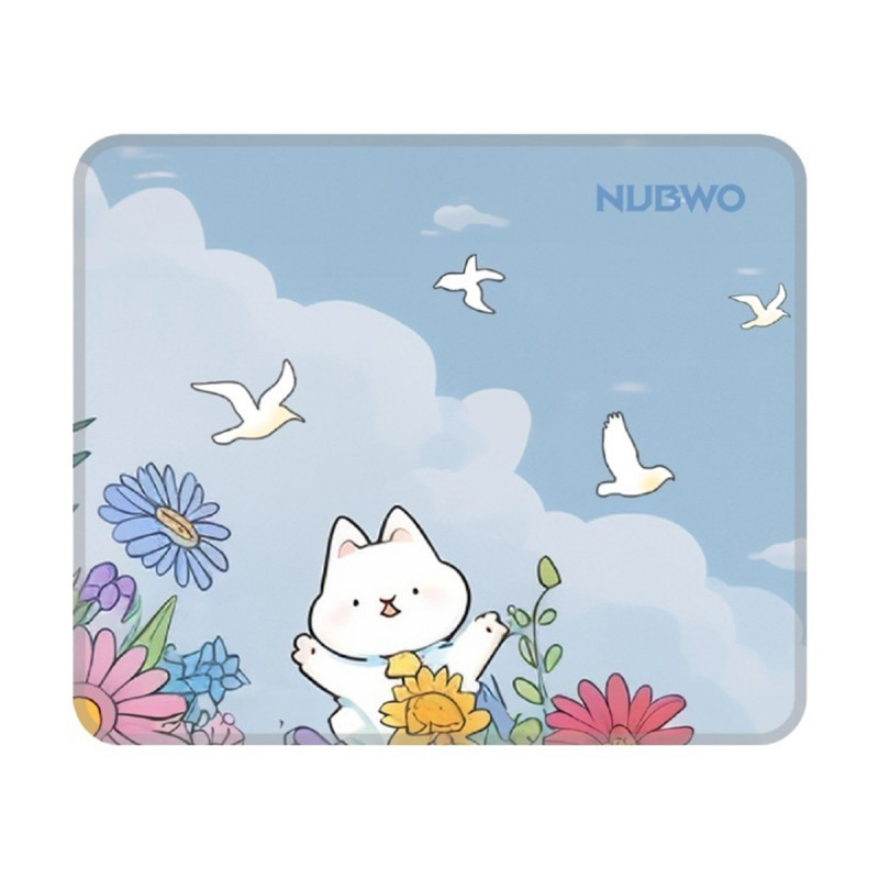 MOUSE PAD (แผ่นรองเมาส์) NUBWO MOUSEPAD NP643 FLOWER GARDEN SIZE S (300x250x3MM)