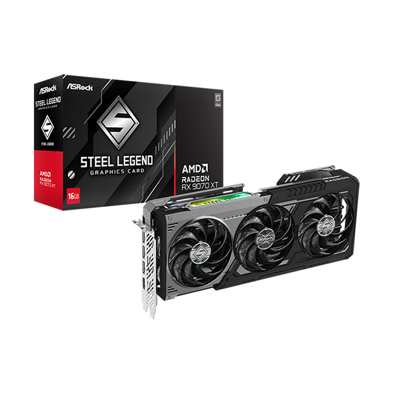 VGA(การ์ดจอ) ASROCK RADEON RX 9070 XT STEEL LEGEND DARK - 16GB GDDR6 (RX9070XT SLD 16G) (3Y)