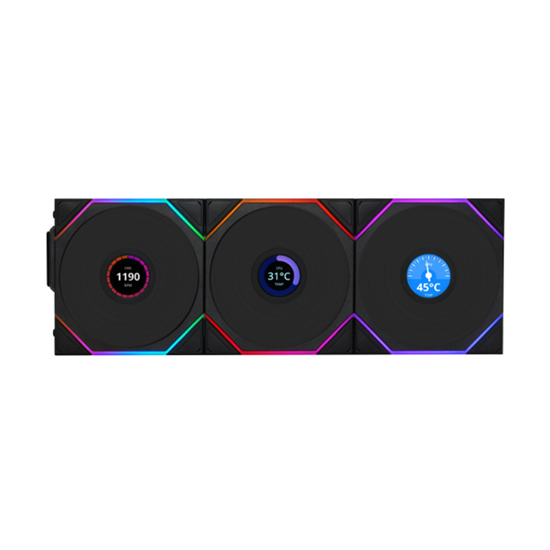 FAN (พัดลม) LIAN LI UNI FAN TL WIRELESS LCD 120-3 BLACK (12TLLCD1W3B) (3Y)